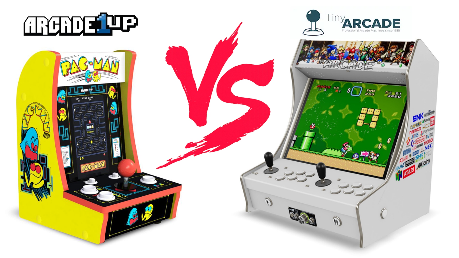 Arcade1Up vs Tinyarcade UK bartop arcade machine comparison